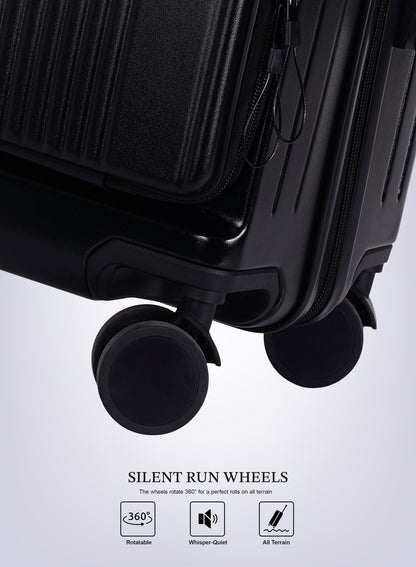PARA JOHN 20-Inch Hardside Luggage Suitcase, 8 Spinner Wheels, ABS+PC Lightweight Carry-On with Front Pocket