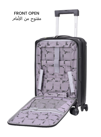 Parajohn  20-Inch Front-Open Cabin Luggage with Laptop Compartment, 8 Wheels & 3-Dial Lock