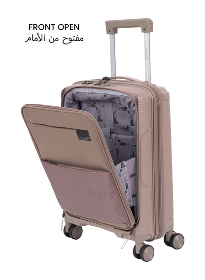 Parajohn  20-Inch Front-Open Cabin Luggage with Laptop Compartment, 8 Wheels & 3-Dial Lock