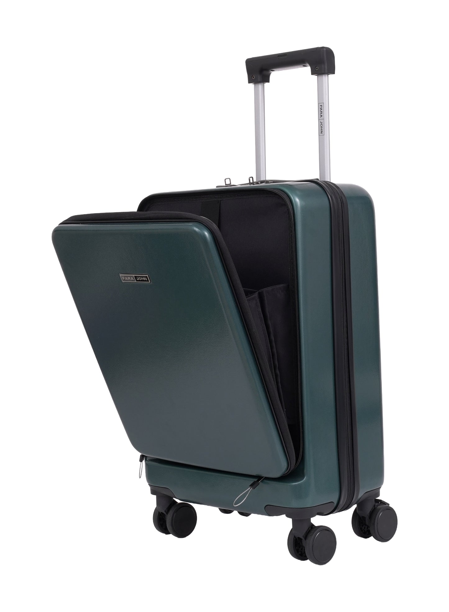 Parajohn  20-Inch ABS Cabin Luggage with Cup Holder & Mobile Holder, 8-Wheel 360° Spinner Trolley Suitcase, Lightweight Hard Shell Travel Luggage