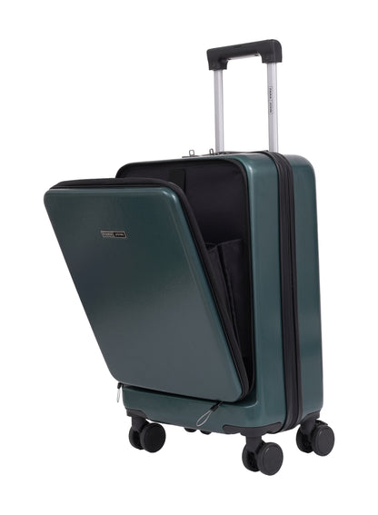 Parajohn  20-Inch ABS Cabin Luggage with Cup Holder & Mobile Holder, 8-Wheel 360° Spinner Trolley Suitcase, Lightweight Hard Shell Travel Luggage