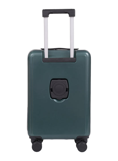 Parajohn  20-Inch ABS Cabin Luggage with Cup Holder & Mobile Holder, 8-Wheel 360° Spinner Trolley Suitcase, Lightweight Hard Shell Travel Luggage