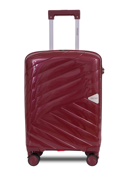 Parajohn Strion Mini  20-Inch PP Hardside Cabin Luggage, Lightweight 8-Wheel 360° Spinner Trolley Bag, Carry-On Travel Suitcase