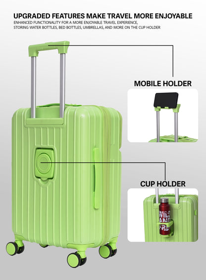 PARAJOHN VerDeX PC Cabin Luggage, 45L Hard Shell Suitcase with 8 Spinner Wheels & Smart Travel Features
