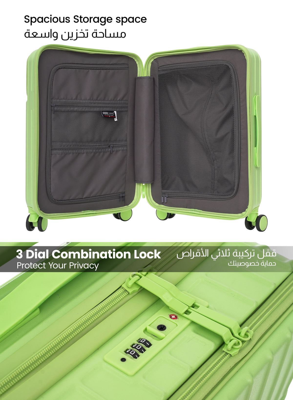PARAJOHN VerDeX PC Cabin Luggage, 45L Hard Shell Suitcase with 8 Spinner Wheels & Smart Travel Features