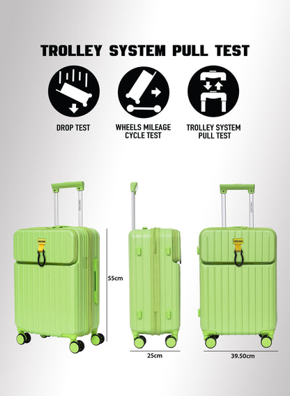 PARAJOHN VerDeX PC Cabin Luggage, 45L Hard Shell Suitcase with 8 Spinner Wheels & Smart Travel Features