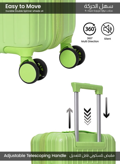 PARAJOHN VerDeX PC Cabin Luggage, 45L Hard Shell Suitcase with 8 Spinner Wheels & Smart Travel Features
