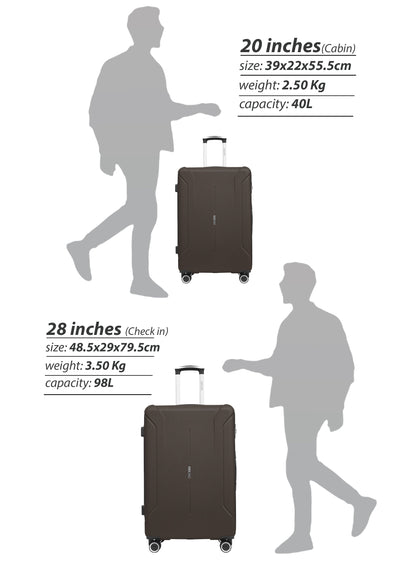 Parajohn Crista Series Set of 2 Luggage | Lightweight Small 10KG & Large 30KG ABS 8 Wheels Trolley Hardsided Travel Suitcase  PARAJOHN UAE