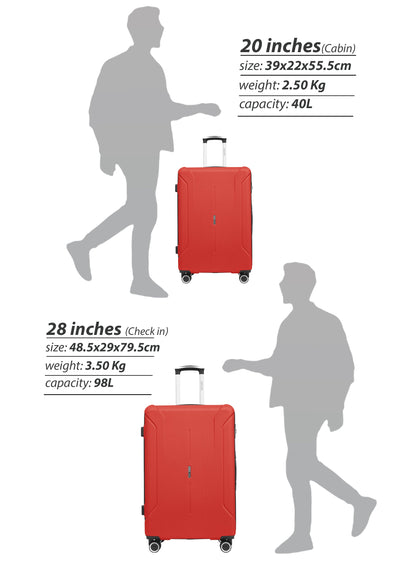 Parajohn Crista Series Set of 2 Luggage | Lightweight Small 10KG & Large 30KG ABS 8 Wheels Trolley Hardsided Travel Suitcase  PARAJOHN UAE