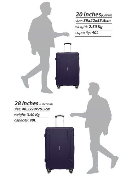 Parajohn Crista Series Set of 2 Luggage | Lightweight Small 10KG & Large 30KG ABS 8 Wheels Trolley Hardsided Travel Suitcase  PARAJOHN UAE