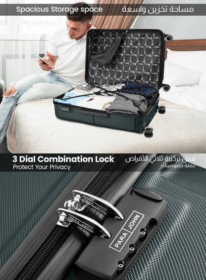 Parajohn Armorix Series Set of 2 Luggage | Lightweight Small 10KG & Large 30KG ABS 8 Wheels Trolley Hardsided Travel Suitcase  PARAJOHN UAE