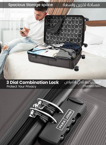Parajohn Armorix Series Set of 2 Luggage | Lightweight Small 10KG & Large 30KG ABS 8 Wheels Trolley Hardsided Travel Suitcase  PARAJOHN UAE