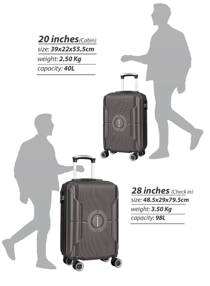 Parajohn Armorix Series Set of 2 Luggage | Lightweight Small 10KG & Large 30KG ABS 8 Wheels Trolley Hardsided Travel Suitcase  PARAJOHN UAE