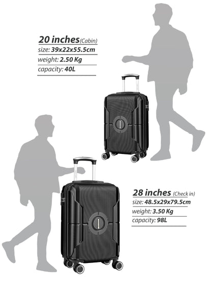 Parajohn Armorix Series Set of 2 Luggage | Lightweight Small 10KG & Large 30KG ABS 8 Wheels Trolley Hardsided Travel Suitcase  PARAJOHN UAE