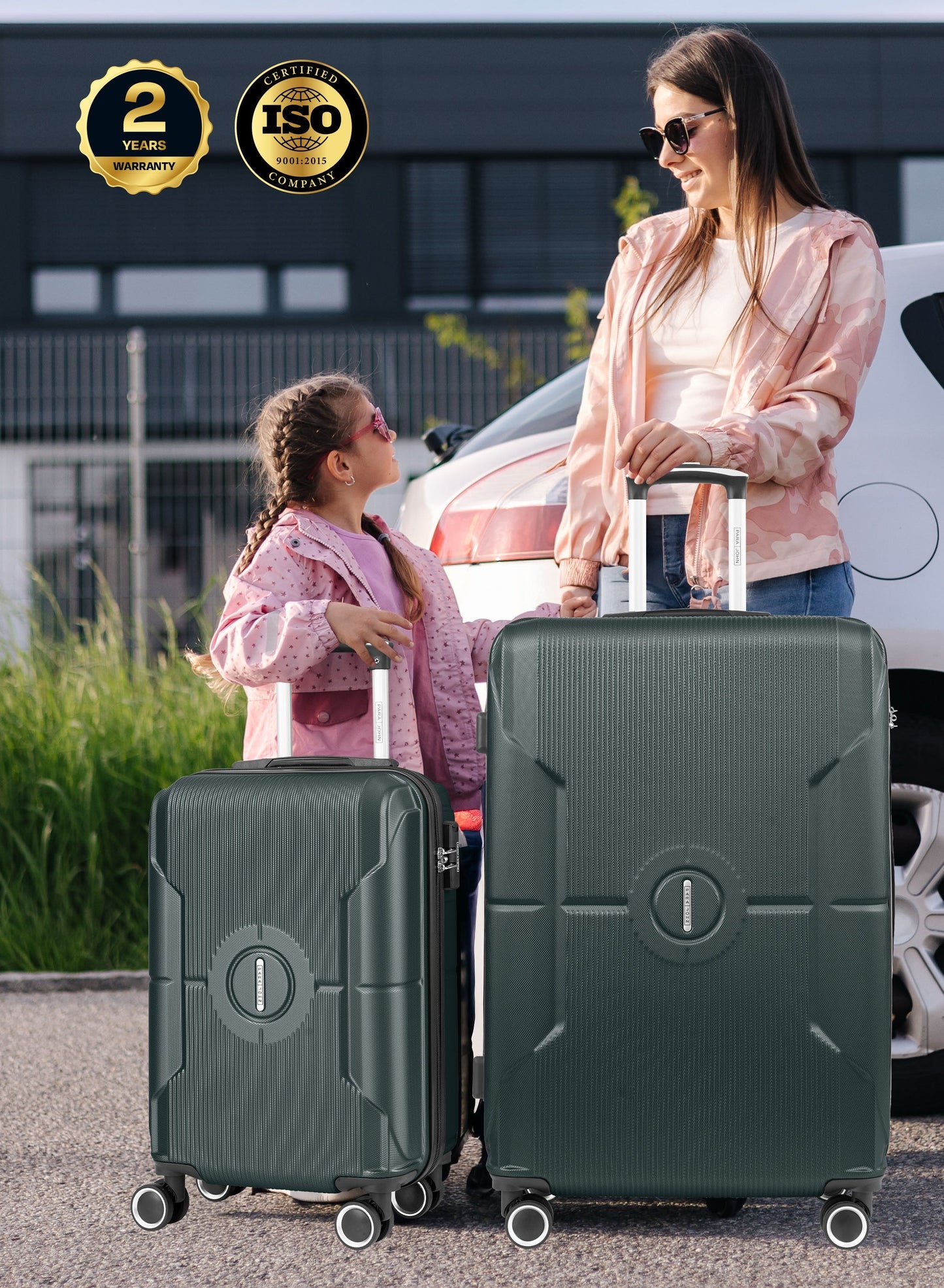 Parajohn Armorix Series Set of 2 Luggage | Lightweight Small 10KG & Large 30KG ABS 8 Wheels Trolley Hardsided Travel Suitcase  PARAJOHN UAE