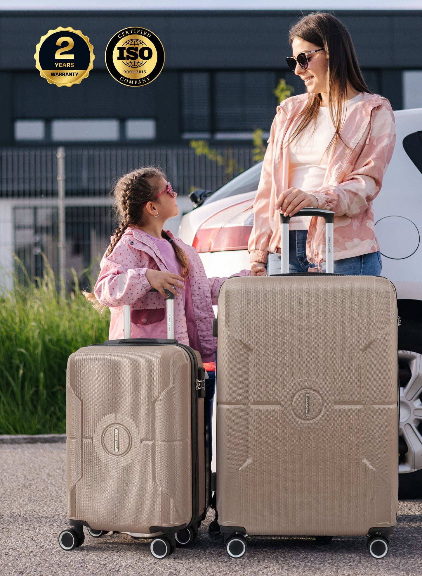 Parajohn Armorix Series Set of 2 Luggage | Lightweight Small 10KG & Large 30KG ABS 8 Wheels Trolley Hardsided Travel Suitcase  PARAJOHN UAE
