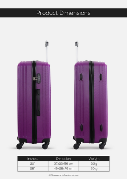 Vertex 2 Pieces ABS Hard Side Travel Trolley Luggage Set