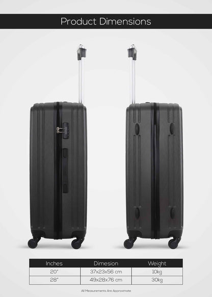 Vertex 2 Pieces ABS Hard Side Travel Trolley Luggage Set