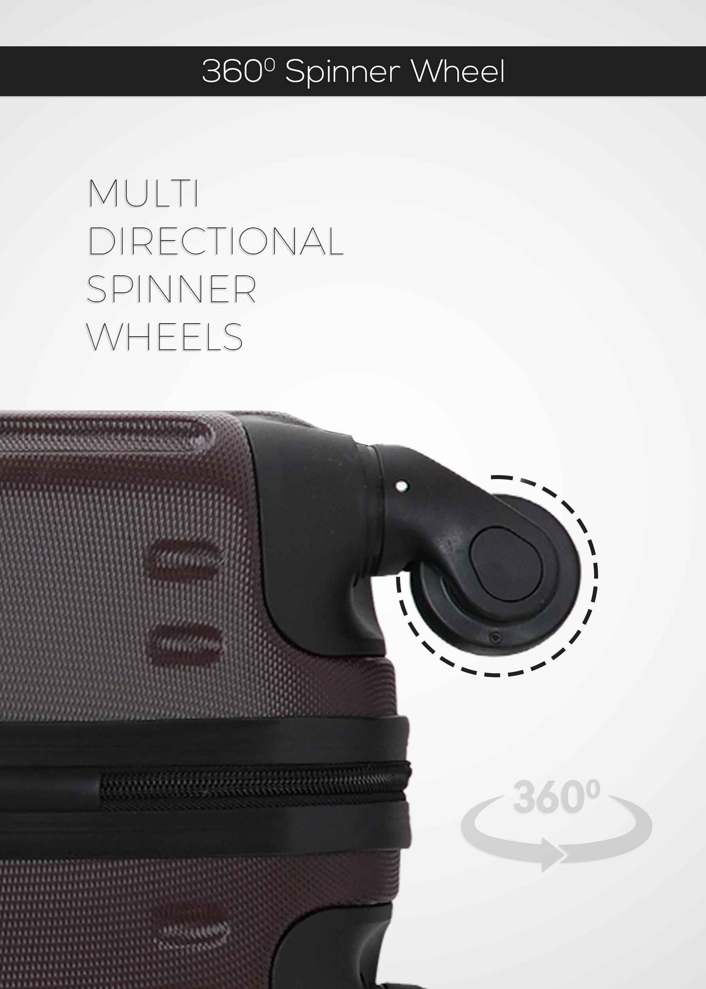 Vertex Single Size ABS Hard Side Trolley Luggage