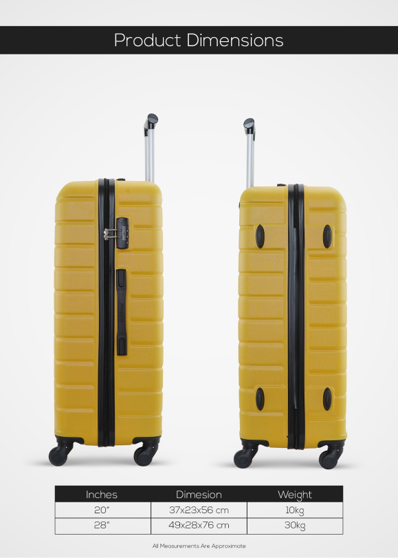 PopGlide2-Pieces ABS Hardside Travel Trolley Luggage Set