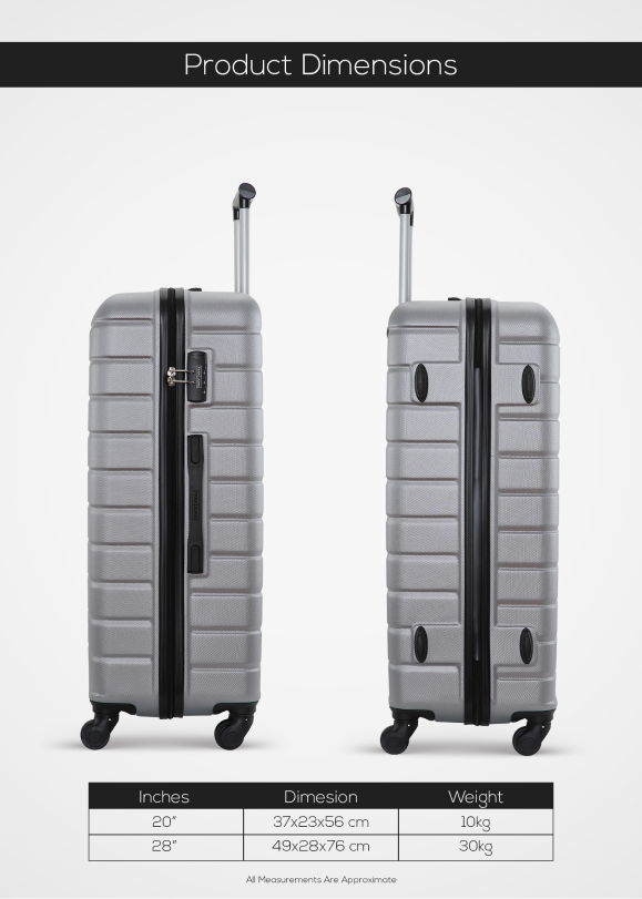 PopGlide Cabin Trolley - Silver Single Piece Carry-On