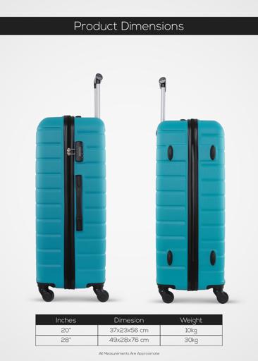 PopGlide2-Pieces ABS Hardside Travel Trolley Luggage Set