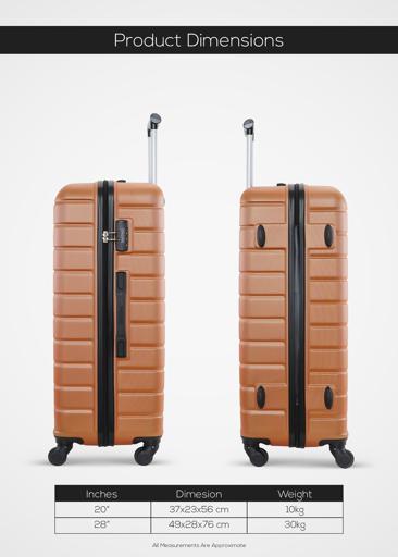 PopGlide2-Pieces ABS Hardside Travel Trolley Luggage Set