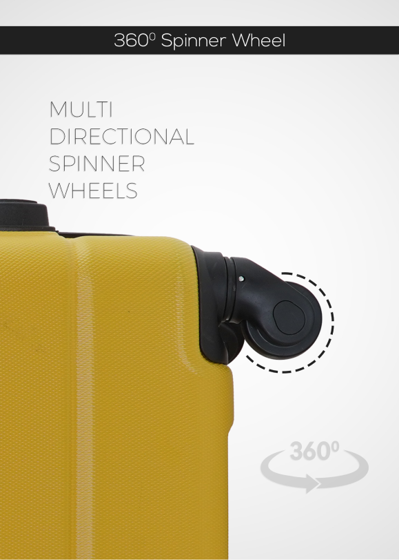 PopGlide Cabin Trolley -Yellow Single Piece Carry-On