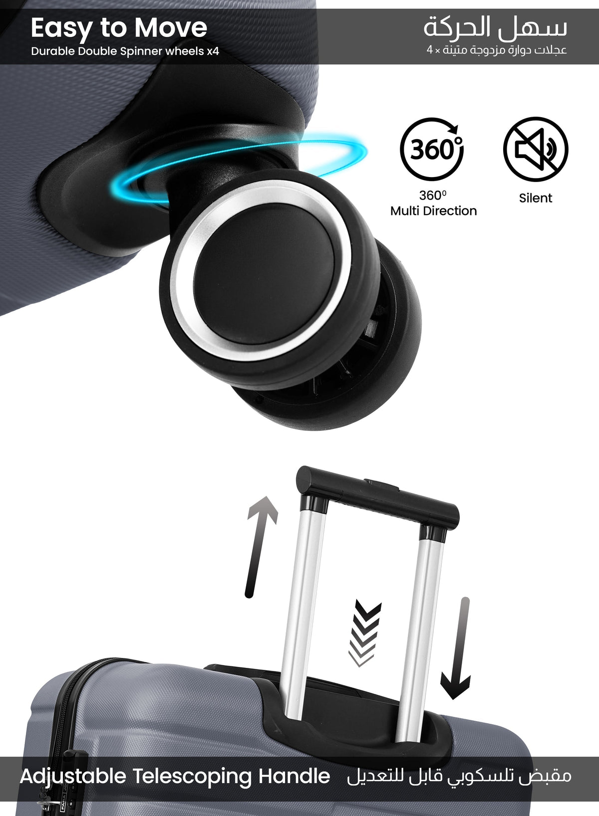 POPGLIDE Series 1 Piece Durable Lightweight Large 28 inches Carrying 30KG Material-ABS 8 Wheels Hard sided Travel Suitcase  PARAJOHN UAE