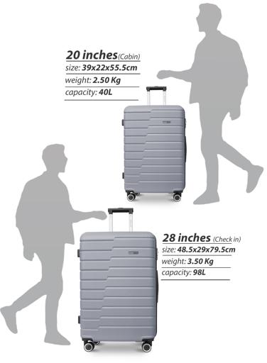 PopGlide2-Pieces ABS Hardside Travel Trolley Luggage Set