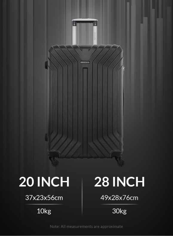 Noir 2 Pieces Hard Side Luggage Set