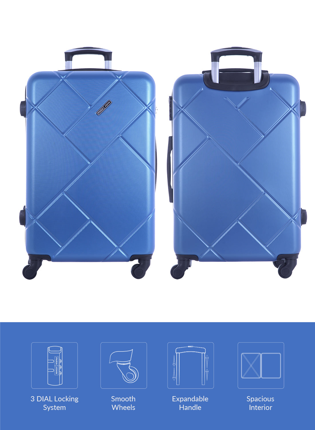 Touro 3-Piece ABS Hardside Spinner Luggage Trolley Set