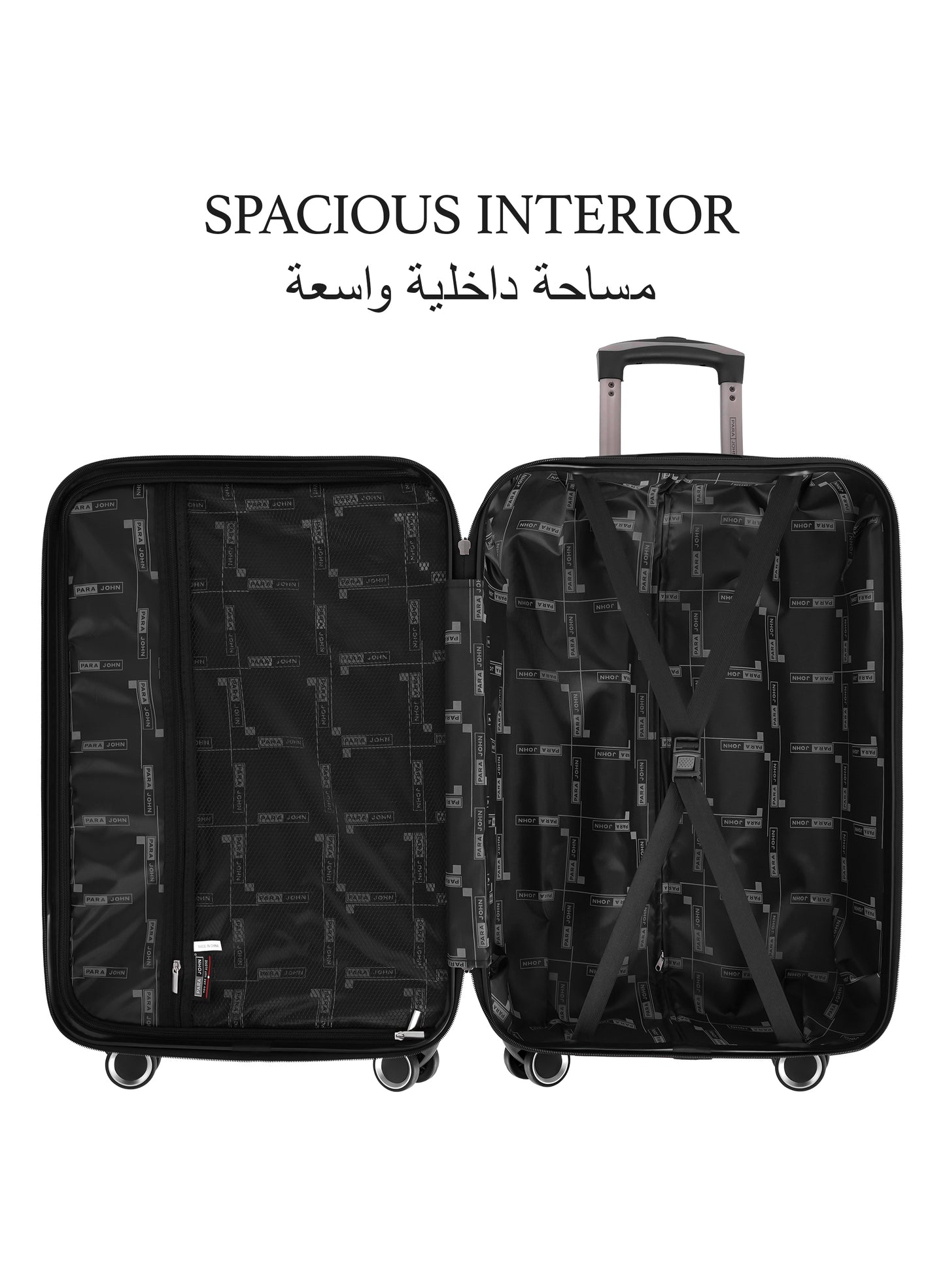 Parajohn PJTR3126 3 Piece PC Luggage Set, 20/24/28 Inch Hard Shell Suitcase with 360° Spinner Wheels, Built-In Combination Lock, Lightweight Travel Trolley Set