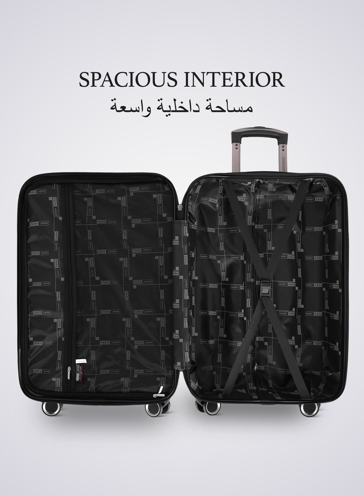 Parajohn PJTR3126 3 Piece PC Luggage Set, 20/24/28 Inch Hard Shell Suitcase with 360° Spinner Wheels, Built-In Combination Lock, Lightweight Travel Trolley Set