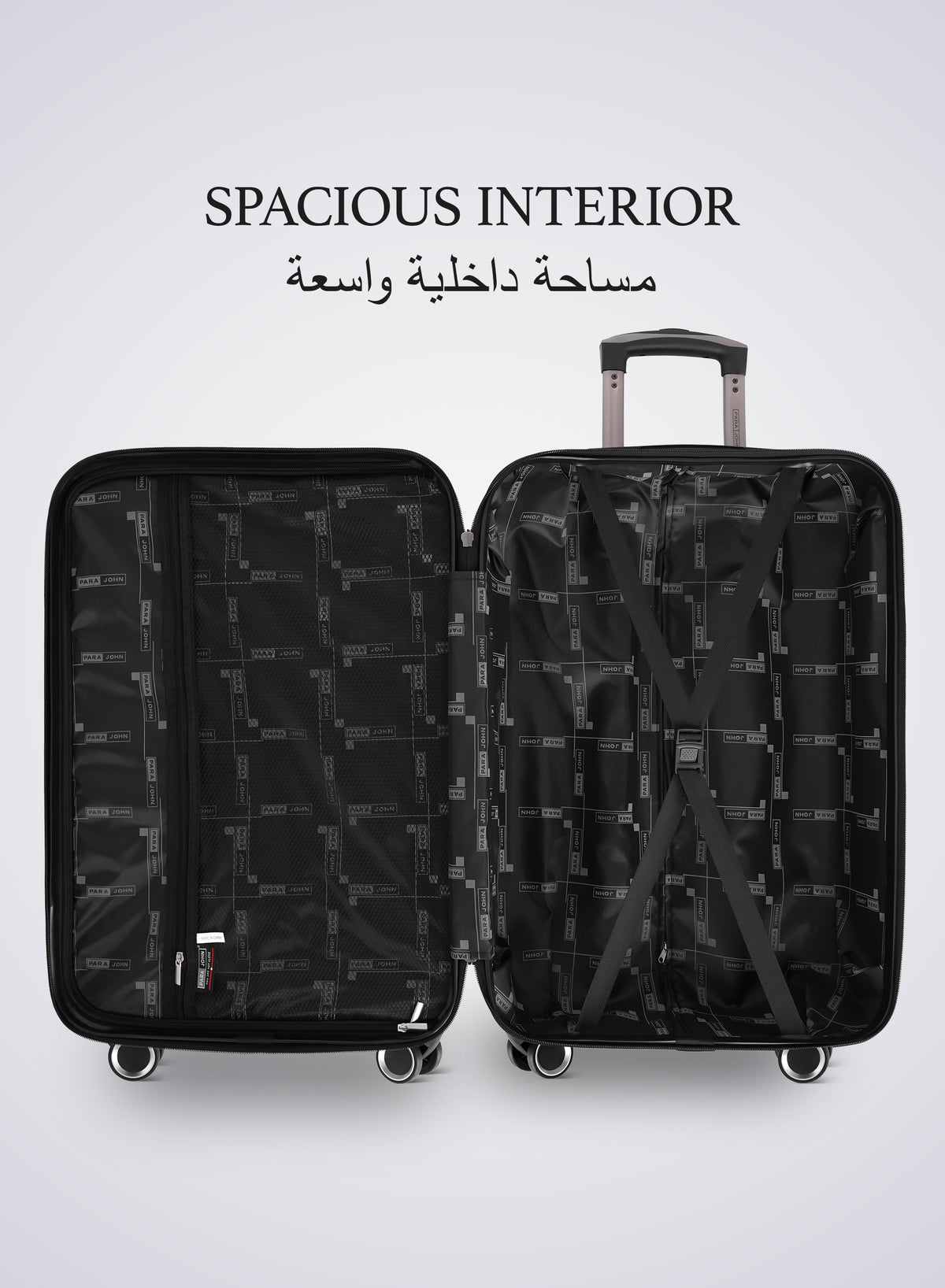 Parajohn PJTR3126 3 Piece PC Luggage Set, 20/24/28 Inch Hard Shell Suitcase with 360° Spinner Wheels, Built-In Combination Lock, Lightweight Travel Trolley Set