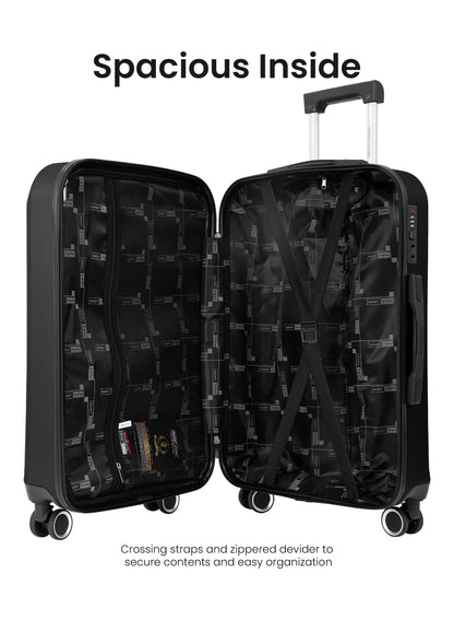 Para John Modline 3-Piece Luggage Set – 20"/24"/28" ABS Hard Shell Suitcases, 8-Wheel Double Spinner Travel Set