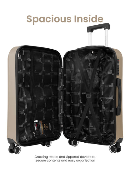 Para John Modline 3-Piece Luggage Set – 20"/24"/28" ABS Hard Shell Suitcases, 8-Wheel Double Spinner Travel Set