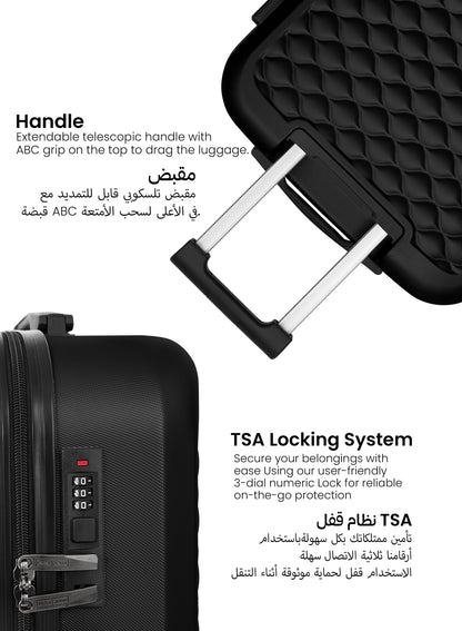 Para John Modline 3-Piece Luggage Set – 20"/24"/28" ABS Hard Shell Suitcases, 8-Wheel Double Spinner Travel Set
