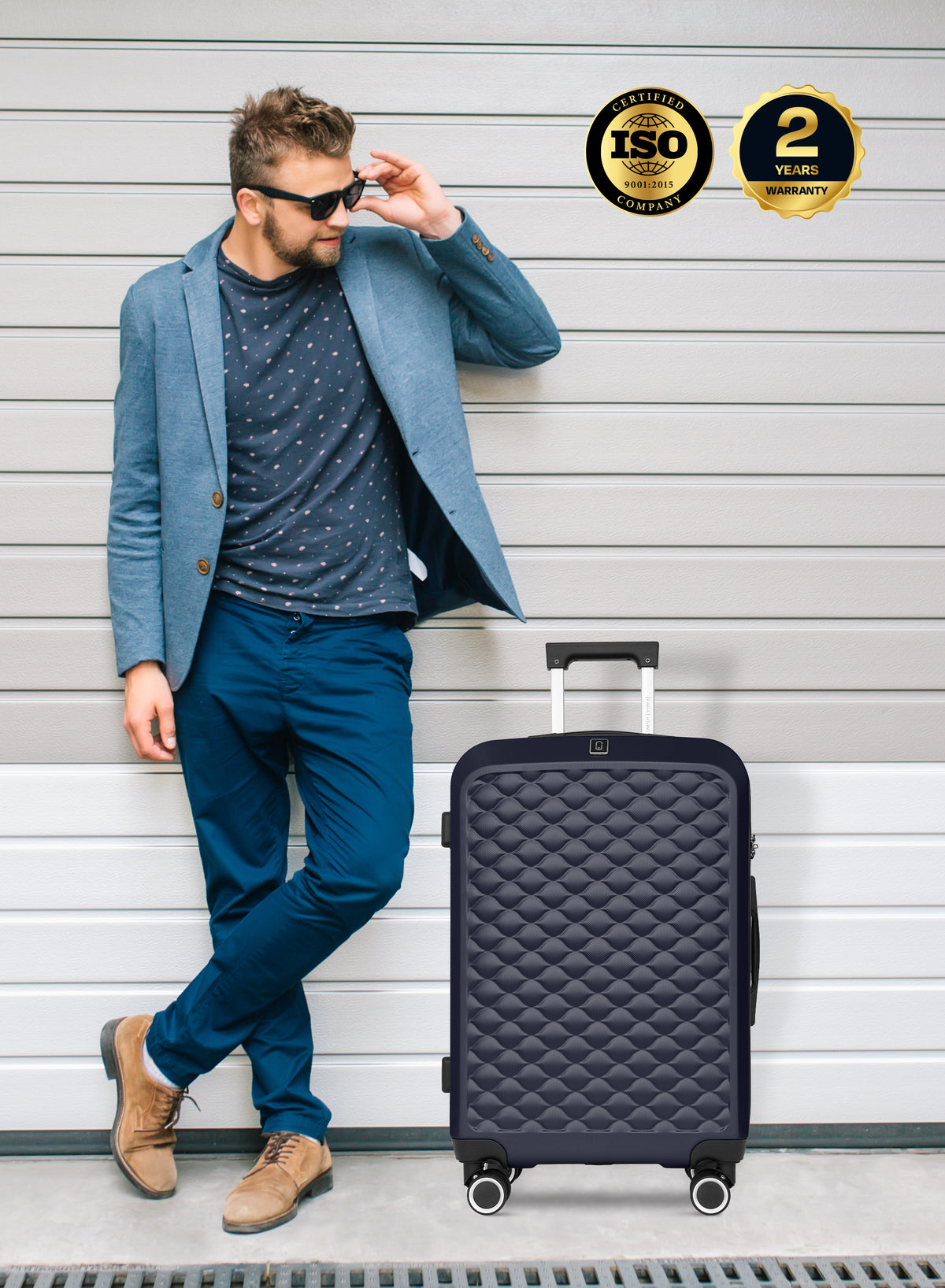 Para John Modline 3-Piece Luggage Set – 20"/24"/28" ABS Hard Shell Suitcases, 8-Wheel Double Spinner Travel Set