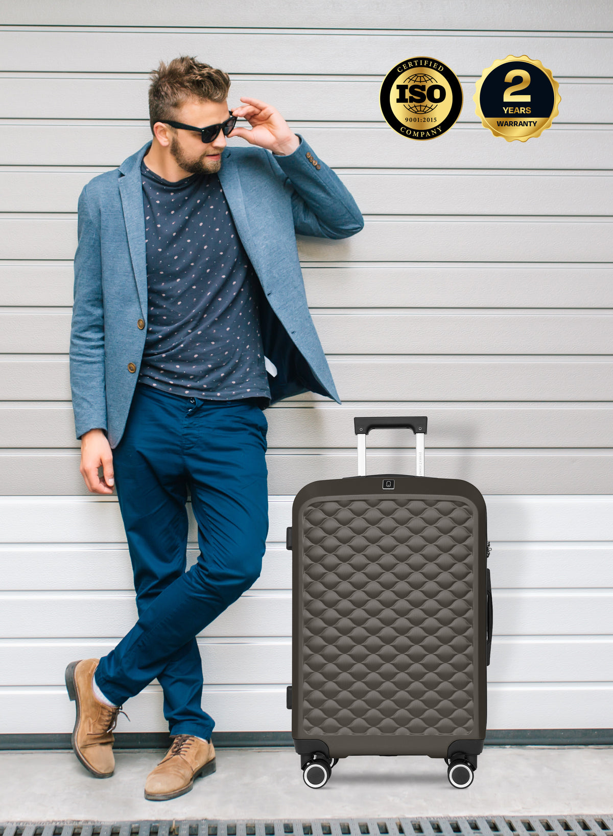 Para John Modline 3-Piece Luggage Set – 20"/24"/28" ABS Hard Shell Suitcases, 8-Wheel Double Spinner Travel Set