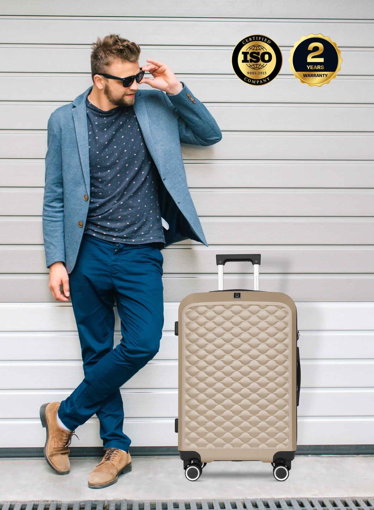 Para John Modline 3-Piece Luggage Set – 20"/24"/28" ABS Hard Shell Suitcases, 8-Wheel Double Spinner Travel Set