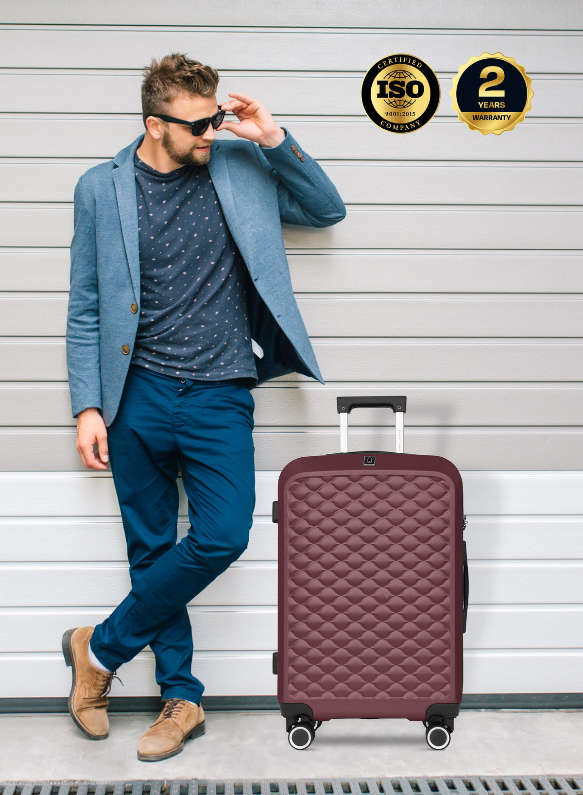 Para John Modline 3-Piece Luggage Set – 20"/24"/28" ABS Hard Shell Suitcases, 8-Wheel Double Spinner Travel Set