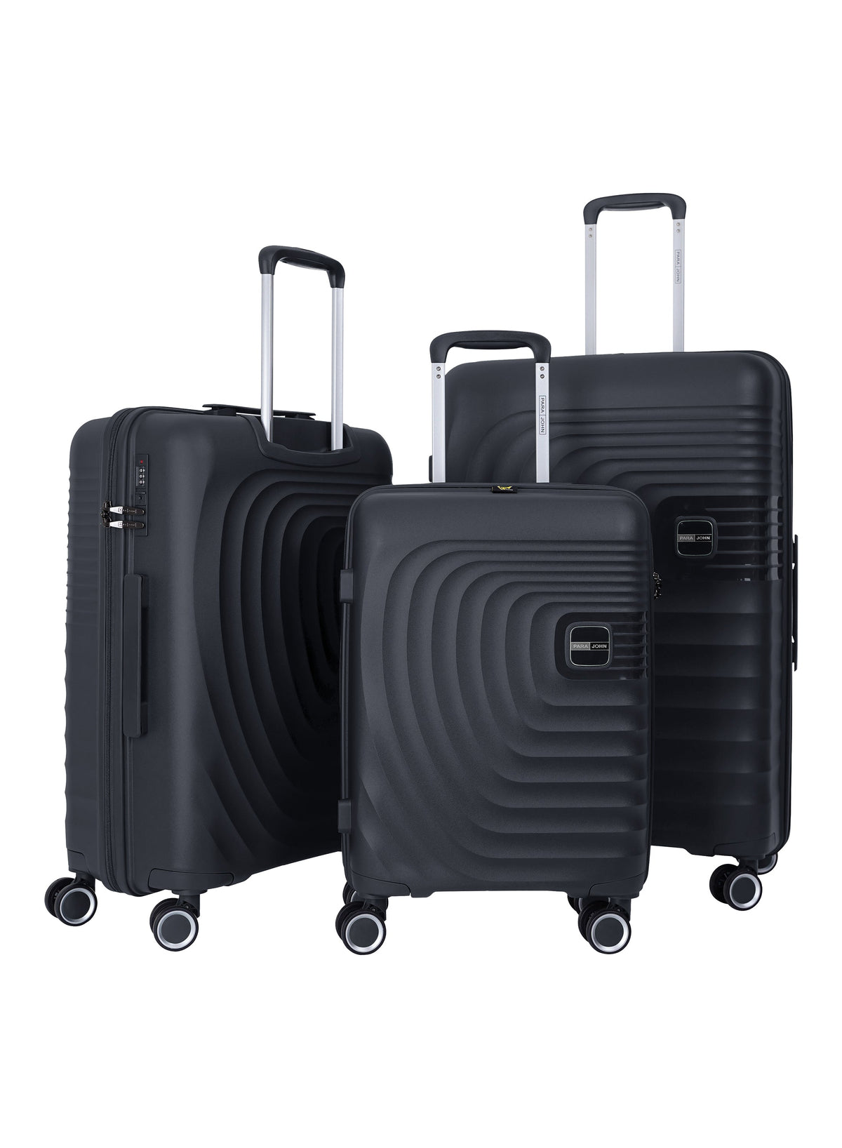 Parajohn Gravity 3-Piece Polypropylene Hardside Spinner Luggage Set with 360° Wheels, Lightweight Durable Travel Suitcases Small Medium Large Trolley  PARAJOHN UAE