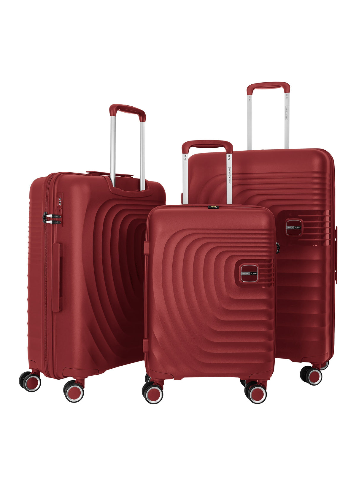 Parajohn Gravity 3-Piece Polypropylene Hardside Spinner Luggage Set with 360° Wheels, Lightweight Durable Travel Suitcases Small Medium Large Trolley  PARAJOHN UAE