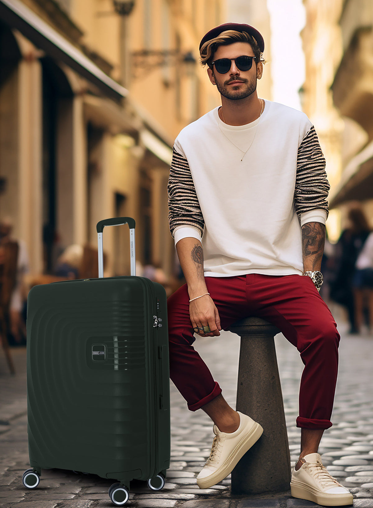 Parajohn Gravity 3-Piece Polypropylene Hardside Spinner Luggage Set with 360° Wheels, Lightweight Durable Travel Suitcases Small Medium Large Trolley  PARAJOHN UAE