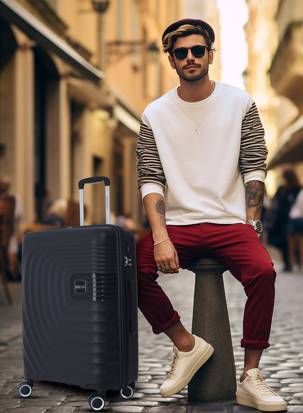 Parajohn Gravity 3-Piece Polypropylene Hardside Spinner Luggage Set with 360° Wheels, Lightweight Durable Travel Suitcases Small Medium Large Trolley  PARAJOHN UAE