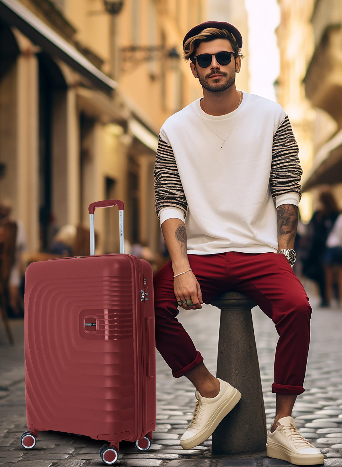 Parajohn Gravity 3-Piece Polypropylene Hardside Spinner Luggage Set with 360° Wheels, Lightweight Durable Travel Suitcases Small Medium Large Trolley  PARAJOHN UAE