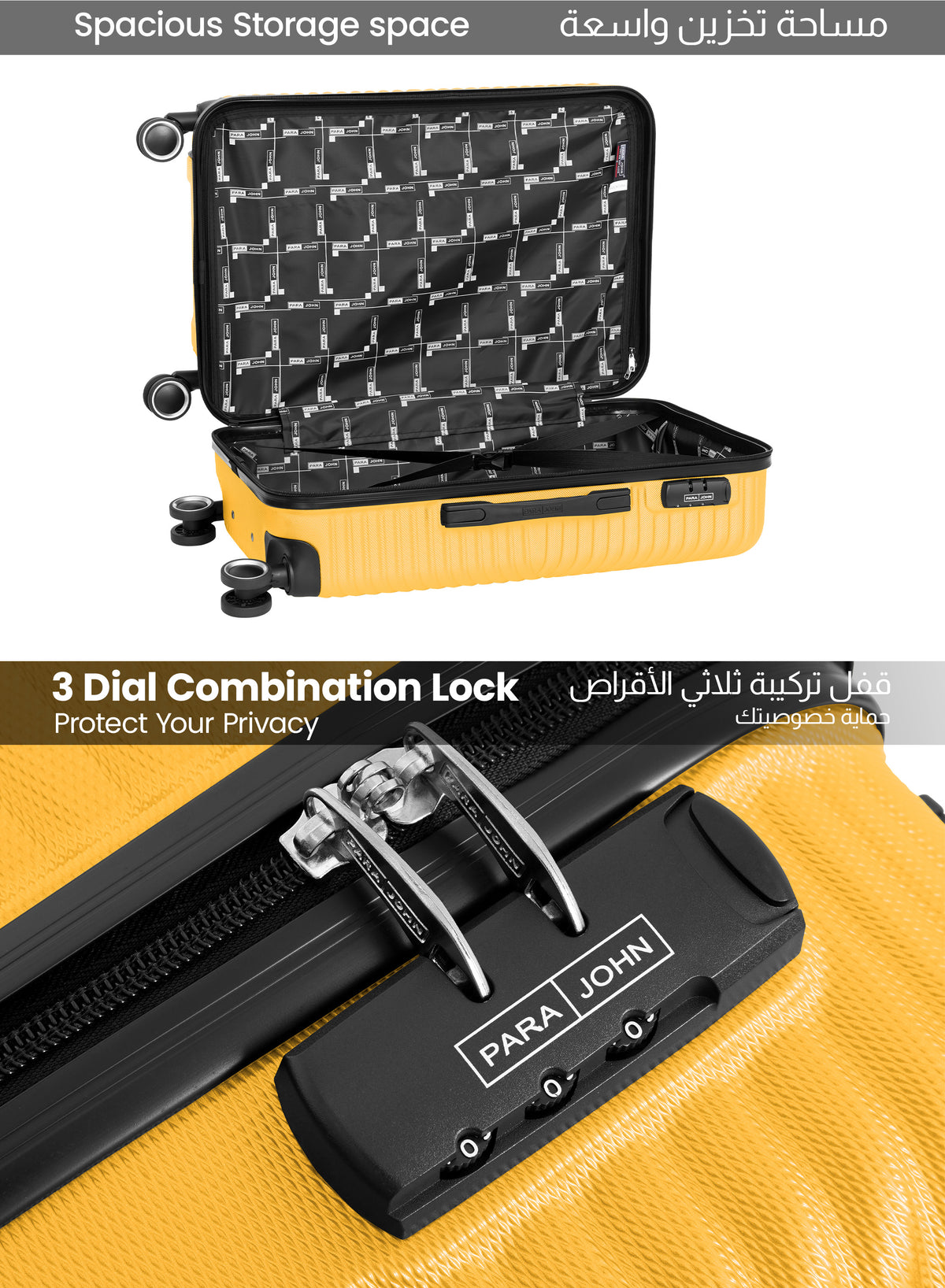 PARA JOHN VIZRO ABS LUGGAGE BAG, SET OF 3