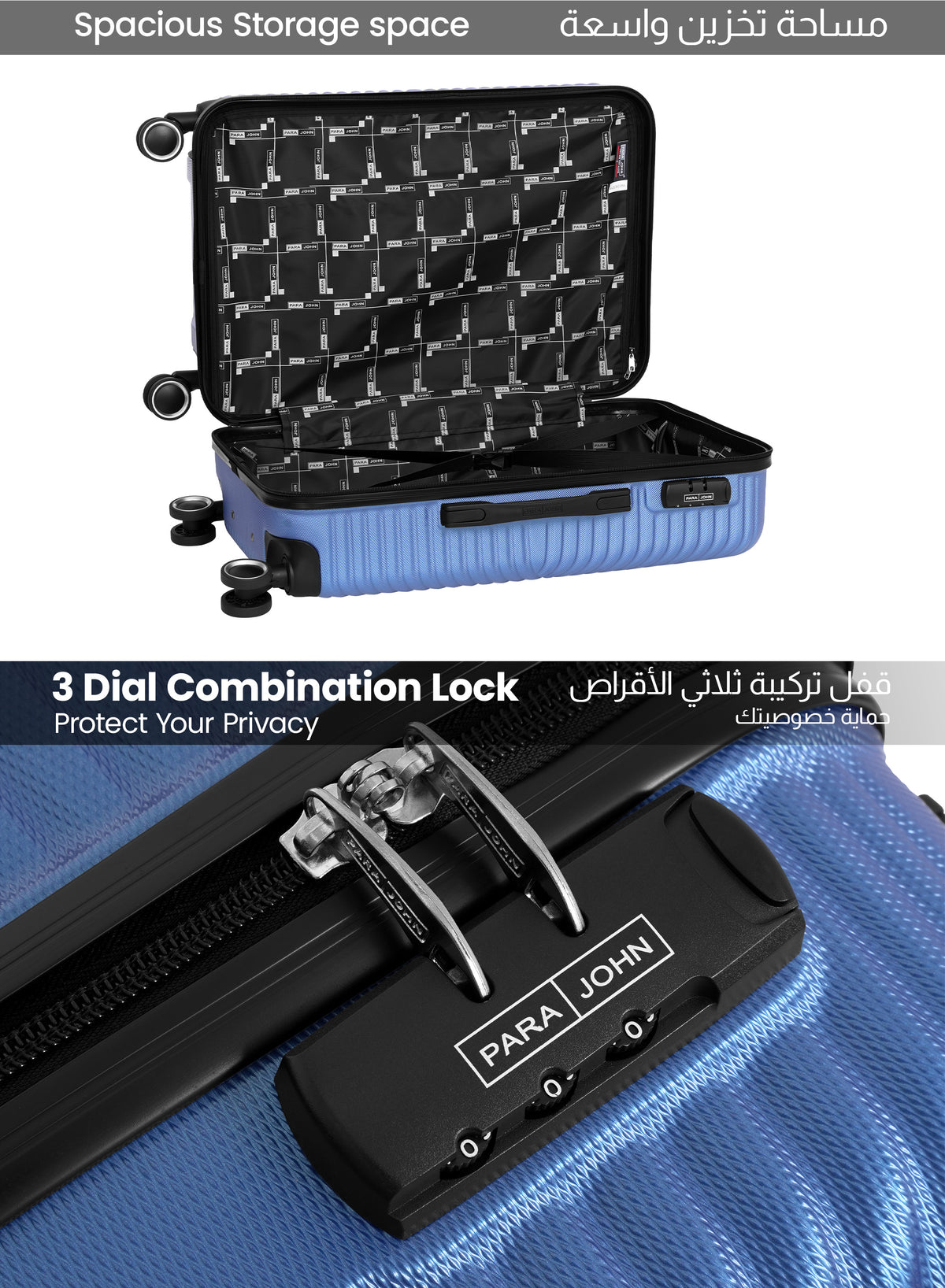 PARA JOHN VIZRO ABS LUGGAGE BAG, SET OF 3