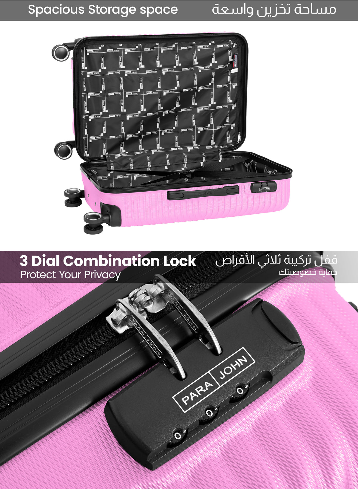 PARA JOHN VIZRO ABS LUGGAGE BAG, SET OF 3
